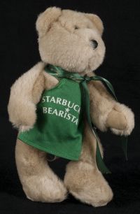 Starbucks Bearista 1997 1st Edition Original Teddy Bear Green Apron Plush